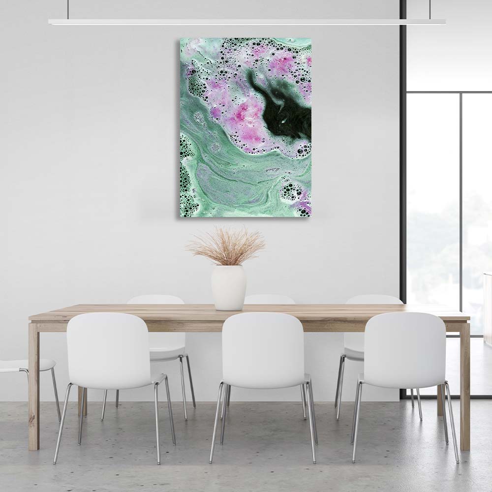 Abstraction Canvas Wall Art Print Divorces of pink paint on water