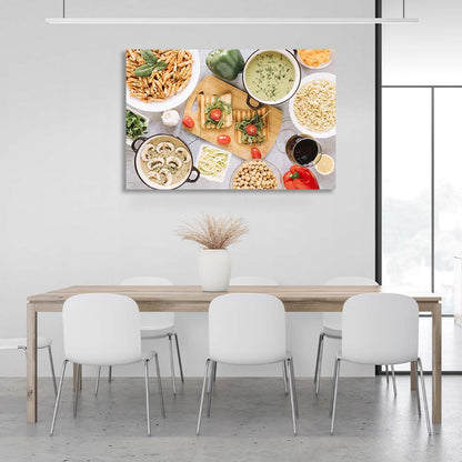 Canvas Wall Art Print For Kitchen Arugula Toast and Lunch