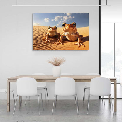 Canvas Wall Art Print Two frogs on the sand