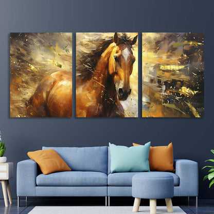 Multi Panel Canvas Wall Art Print Painted Horse