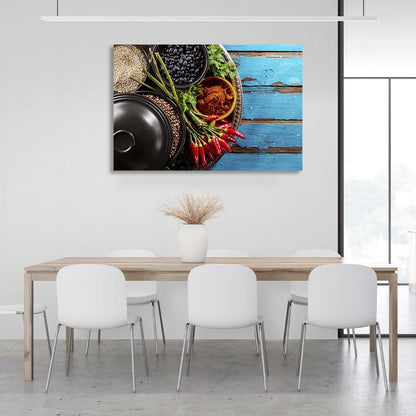 Canvas Wall Art Print For Kitchen Cereals with curry