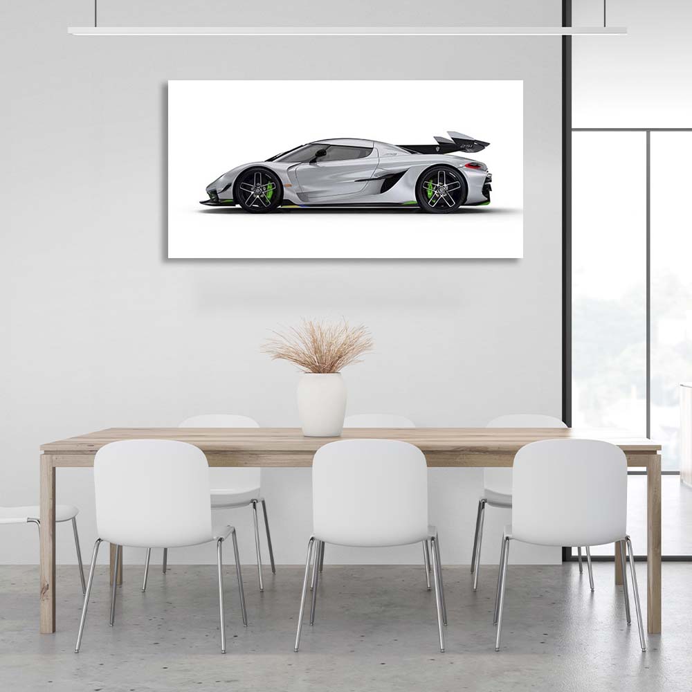 Canvas Wall Art Print Car Koenigsegg Jesko white