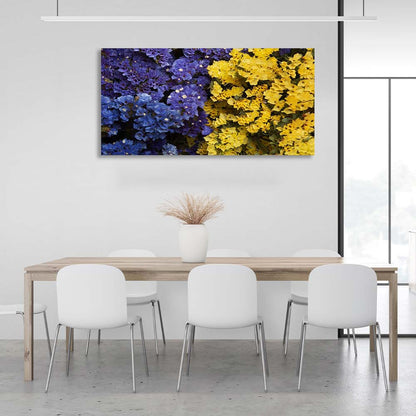 Canvas Wall Art Print Blue-yellow flowers