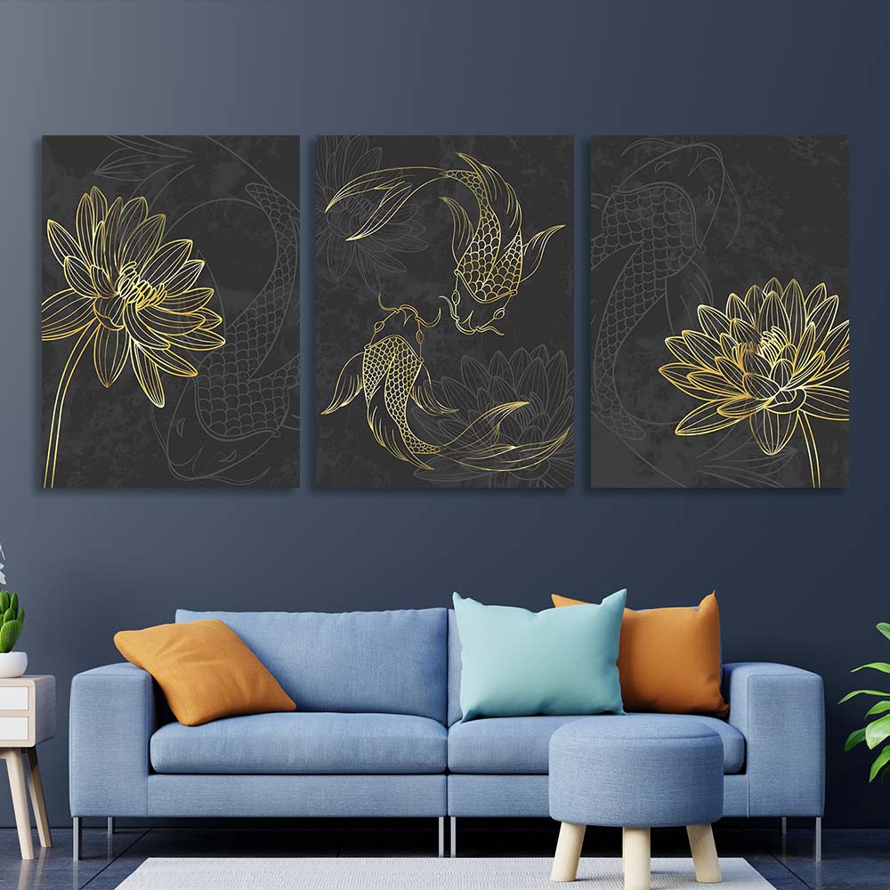 Multi Panel Canvas Wall Art Print Pisces zodiac sign