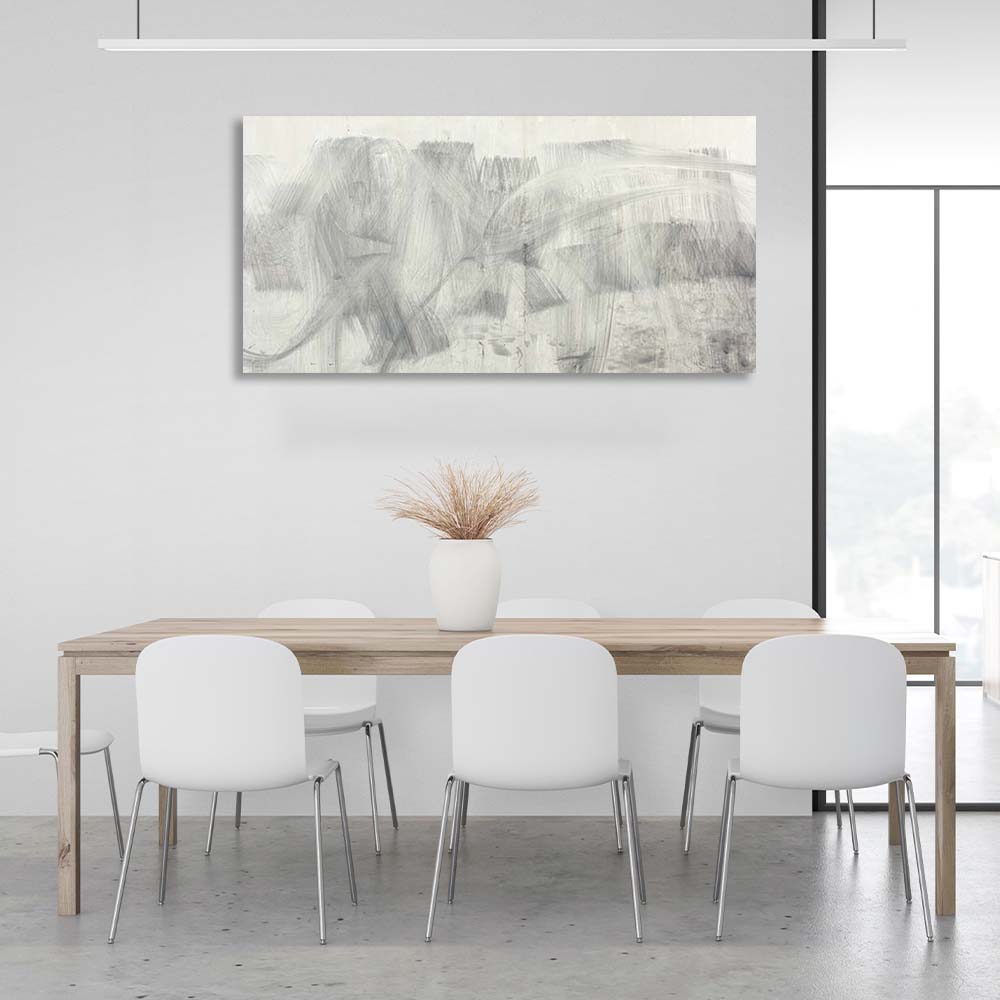 Abstraction Canvas Wall Art Print Abstract horizontal Gray brushstrokes