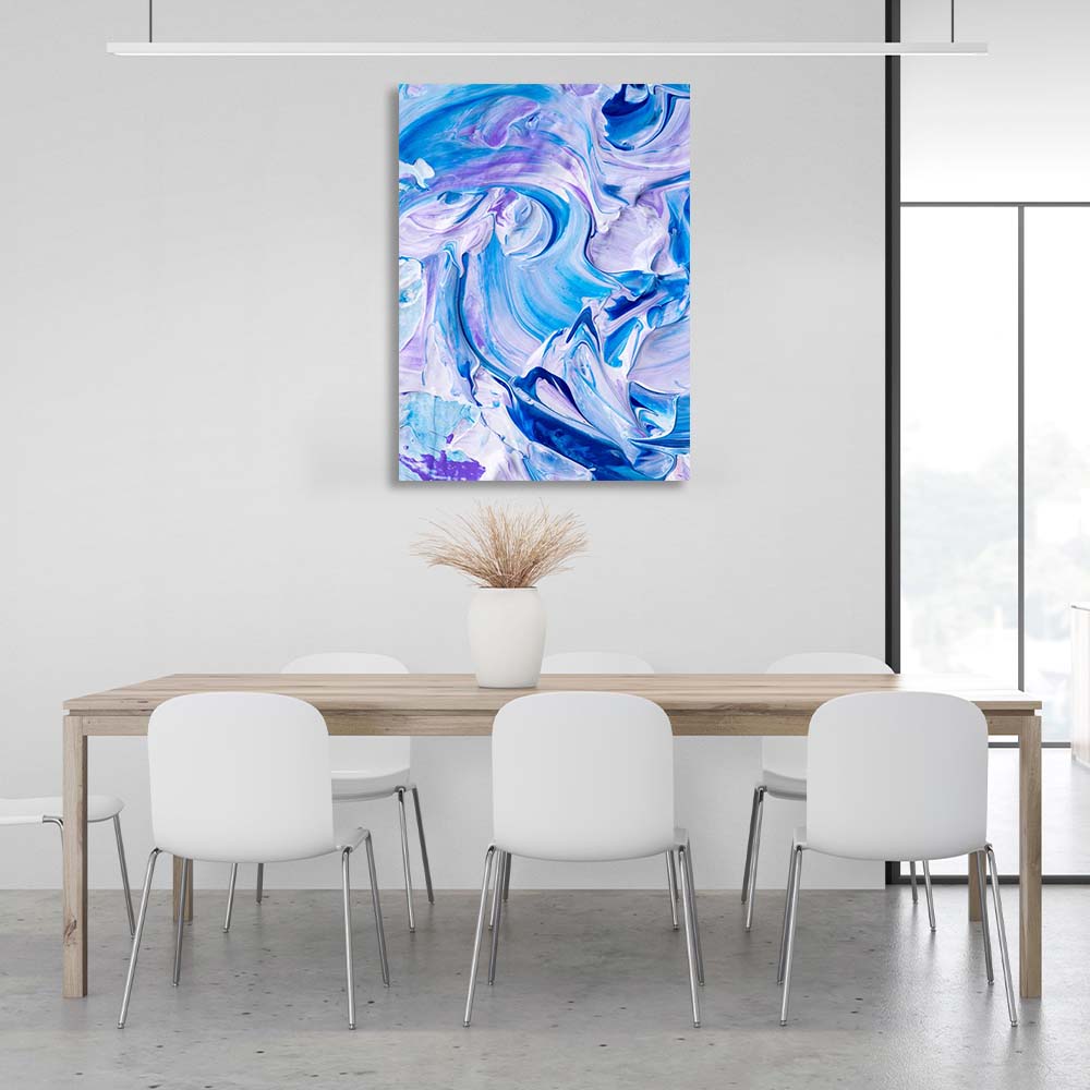 Abstraction Canvas Wall Art Print Blue-purple paint splashes