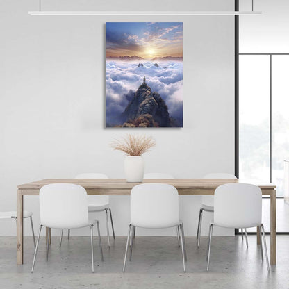 Dawn over the clouds Canvas Wall Art Print