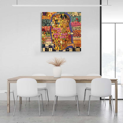 Pop art kiss Canvas Wall Art Print