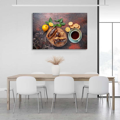 Canvas Wall Art Print For Kitchen Eclairs for tea