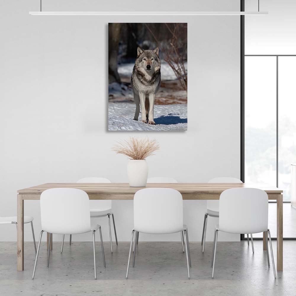 Canvas Wall Art Print Wolf in the winter forest