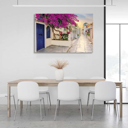 Canvas Wall Art Print Street in Greek Paros