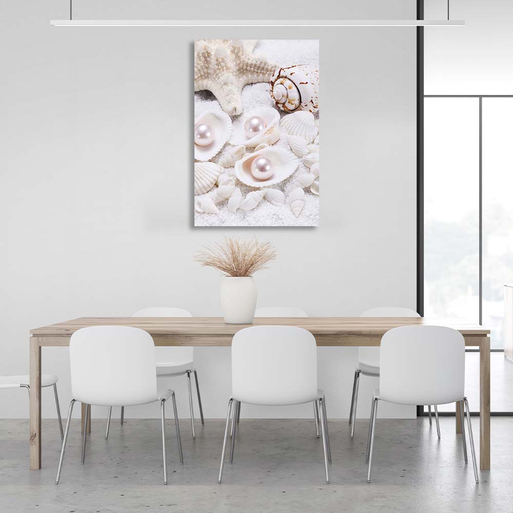 Canvas Wall Art Print Seashore with pearl maidens