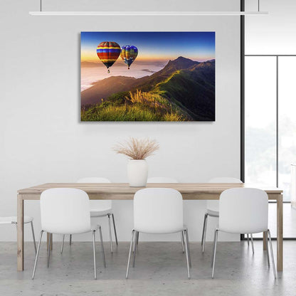 Canvas Wall Art Print 2 balloons over the mountains