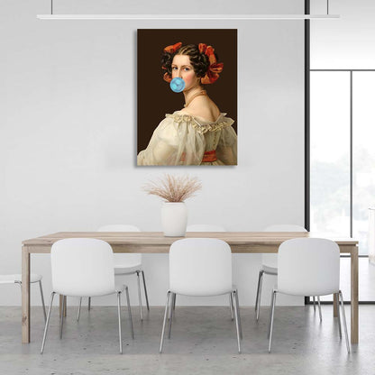 Canvas Wall Art Print Helena Zedlmayr with blue bubblegum