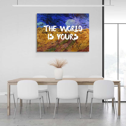 Canvas Wall Art Print Starry Night Van Gogh. World is yours