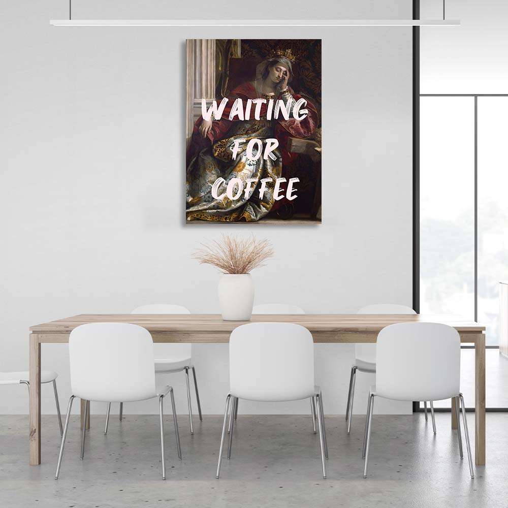 Canvas Wall Art Print Waiting for coffee