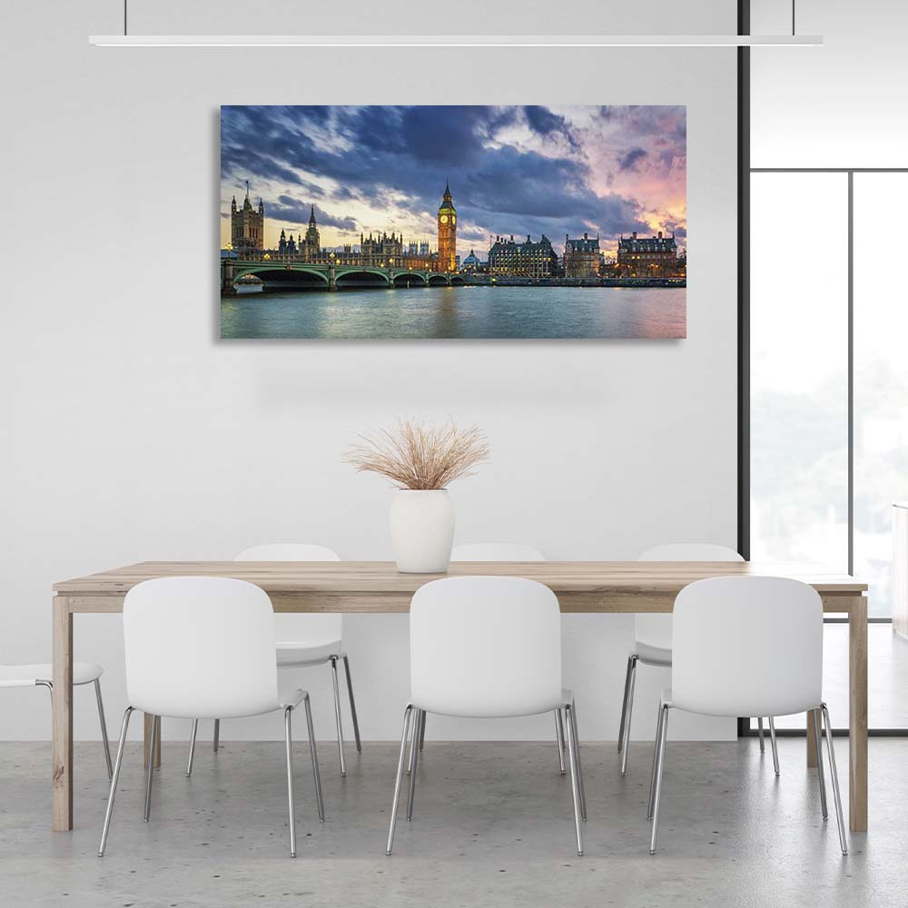 Canvas Wall Art Print Sunset over the Thames