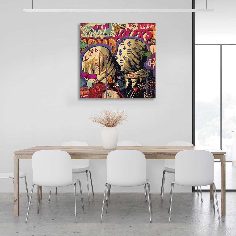 Pop art lovers Canvas Wall Art Print