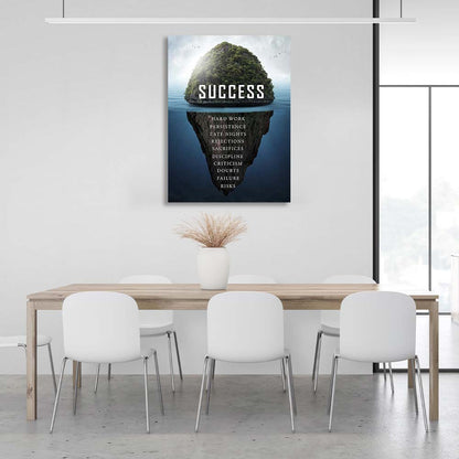 Motivational Canvas Wall Art Print Success Island