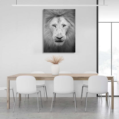 White lion Canvas Wall Art Print