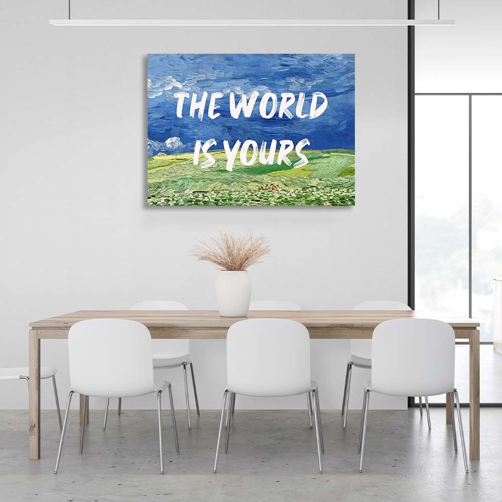 Canvas Wall Art Print Field. The world is yours