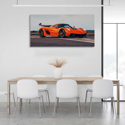 Canvas Wall Art Print Car Koenigsegg Jesko orange