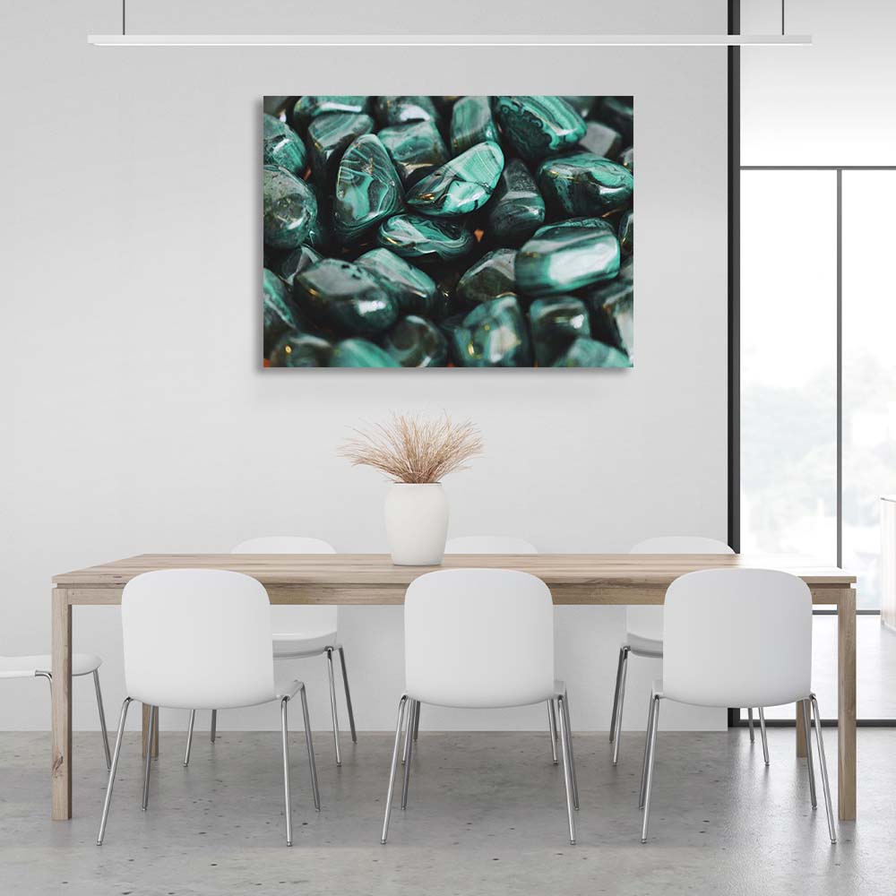 Canvas Wall Art Print Malachite pebbles