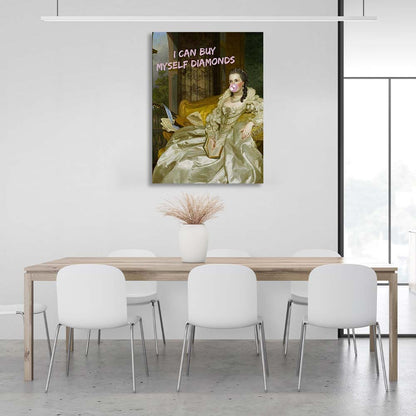 Canvas Wall Art Print I can buy myself some diamonds