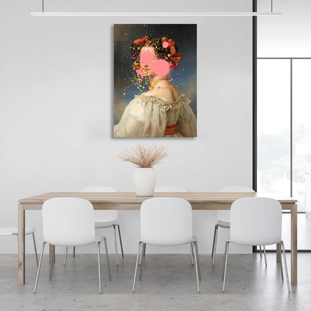 Canvas Wall Art Print Maid of honor with pink paint on her face