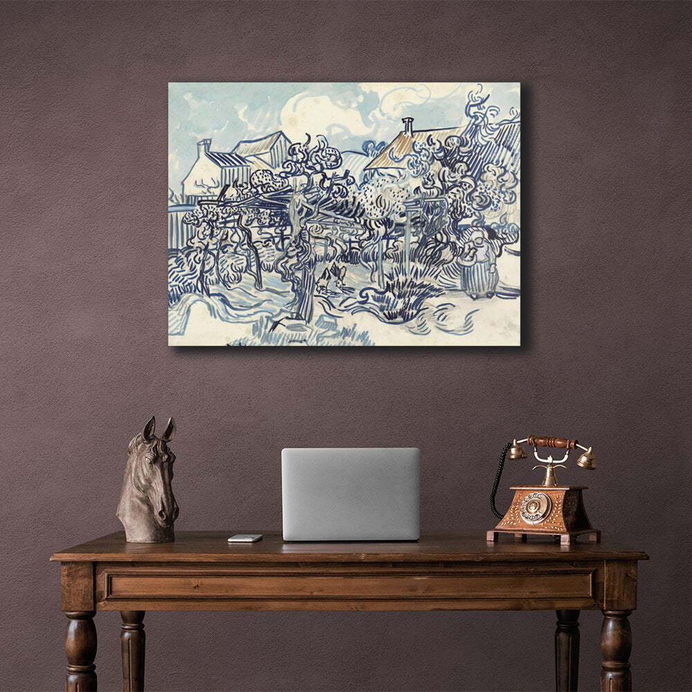 Reproduction An old vineyard and a peasant woman Van Gogh Reproduction Canvas Wall Art Print