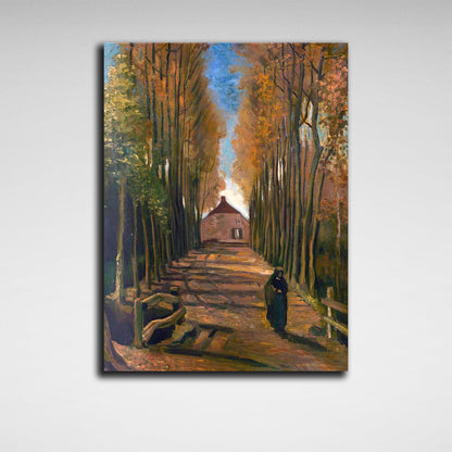 Reproduction Poplar Alley in Autumn Van Gogh Reproduction Canvas Wall Art Print