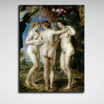 Reproduction The Three Graces by Raphael Santi Reproduction Canvas Wall Art Print