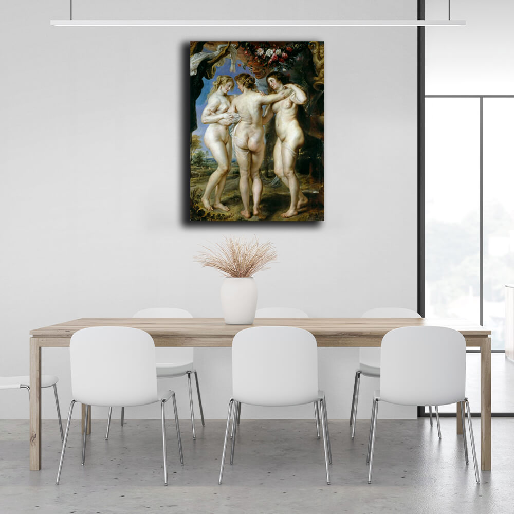 Reproduction The Three Graces by Raphael Santi Reproduction Canvas Wall Art Print