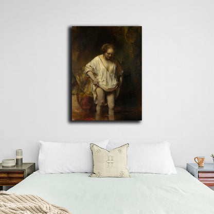 Reproduction Hendrickje at the bath Reproduction Canvas Wall Art Print