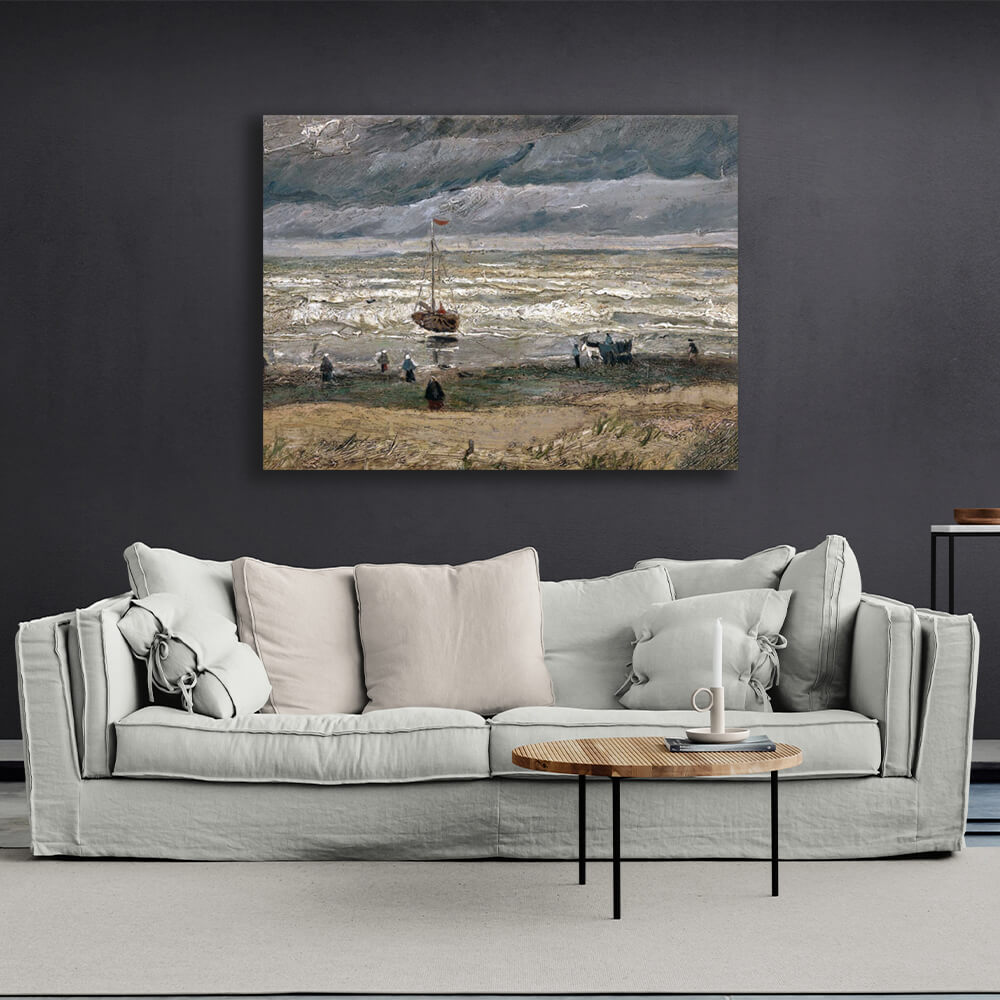 Reproduction Sea view off Scheveningen Reproduction Canvas Wall Art Print