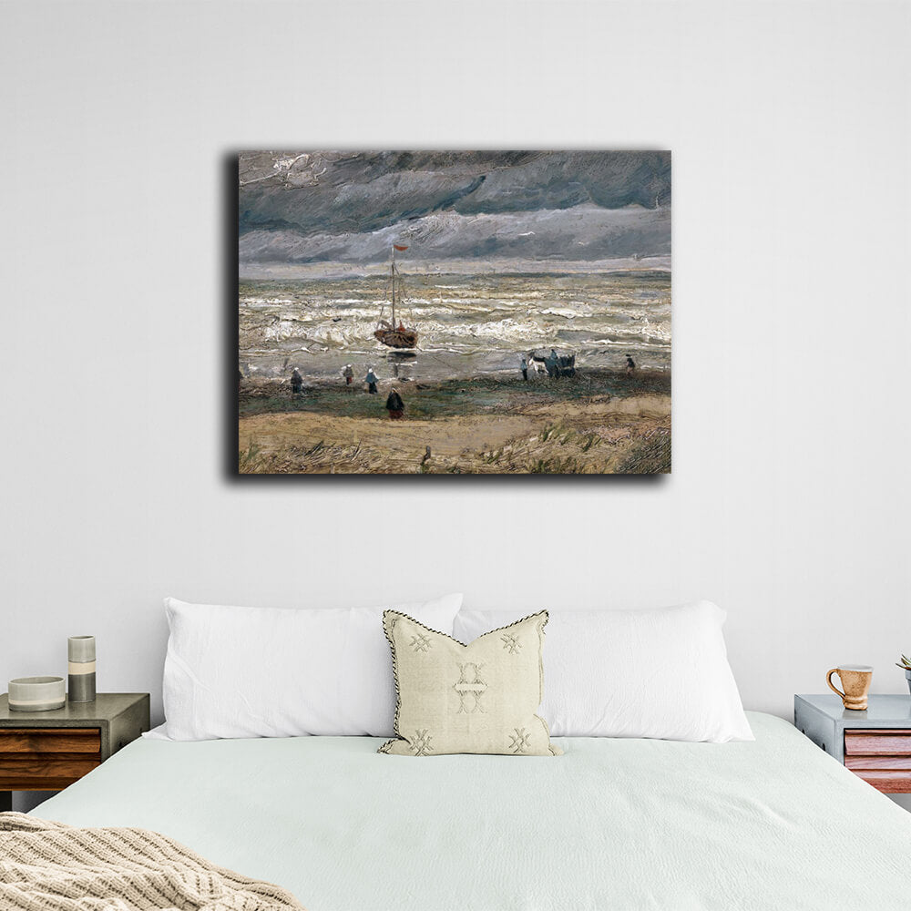 Reproduction Sea view off Scheveningen Reproduction Canvas Wall Art Print