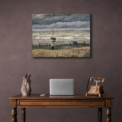 Reproduction Sea view off Scheveningen Reproduction Canvas Wall Art Print