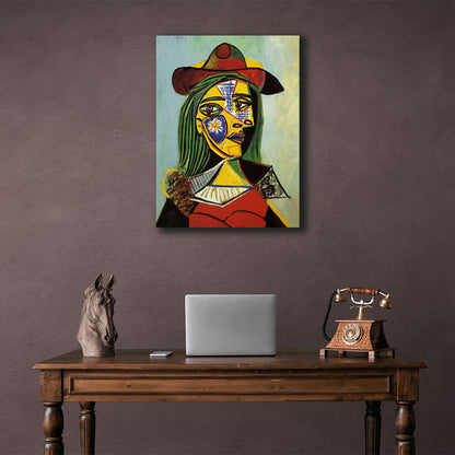 Reproduction Femme au chapeau et col en fourrure Reproduction Canvas Wall Art Print