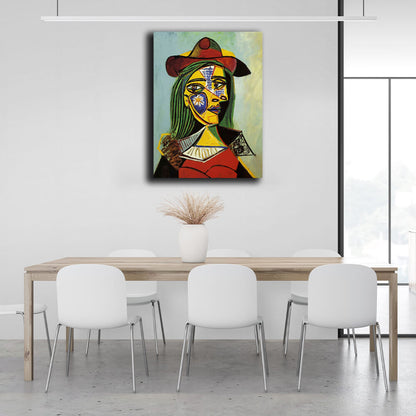 Reproduction Femme au chapeau et col en fourrure Reproduction Canvas Wall Art Print