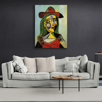 Reproduction Femme au chapeau et col en fourrure Reproduction Canvas Wall Art Print