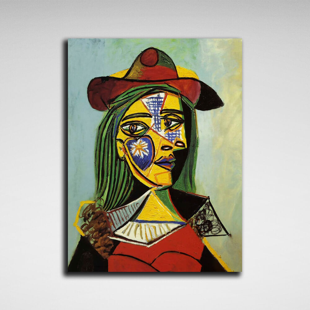 Reproduction Femme au chapeau et col en fourrure Reproduction Canvas Wall Art Print