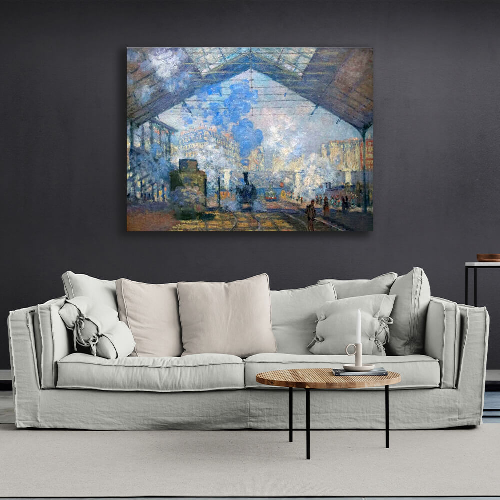 Reproduction Saint-Lazare Station Reproduction Canvas Wall Art Print