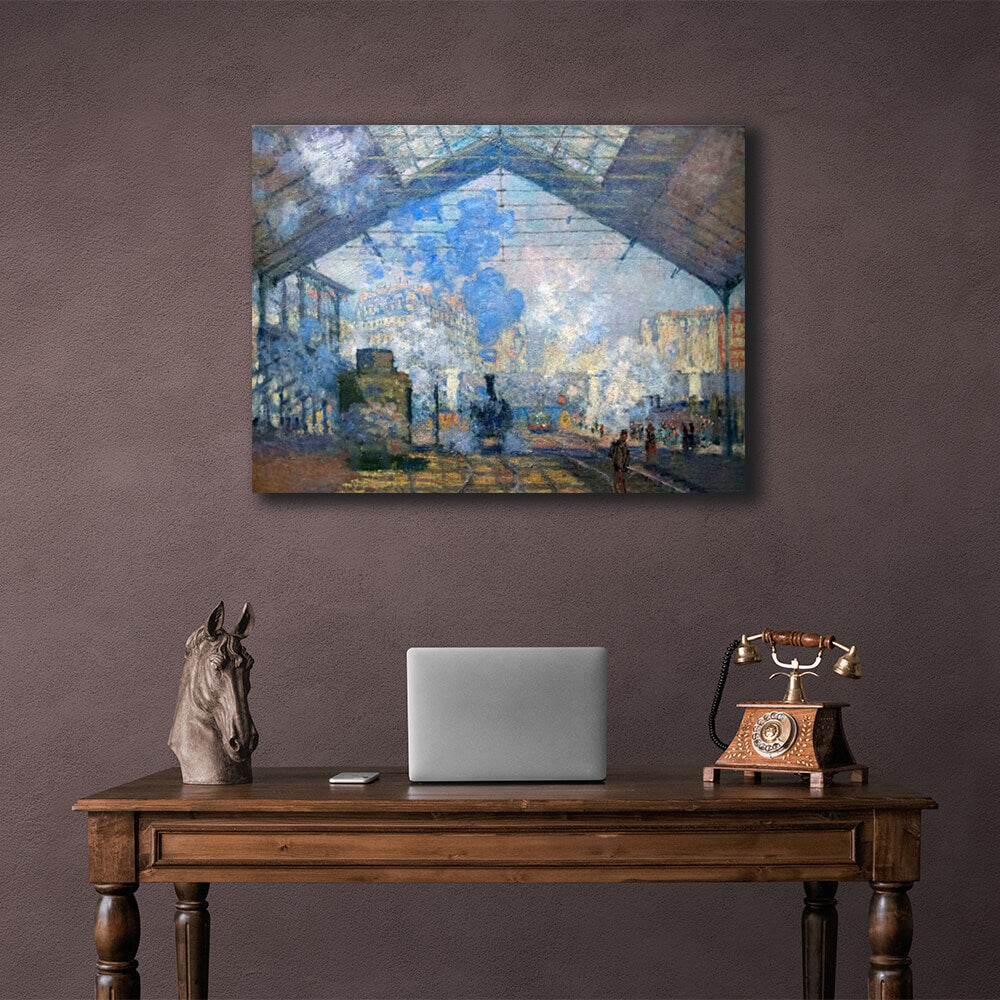 Reproduction Saint-Lazare Station Reproduction Canvas Wall Art Print