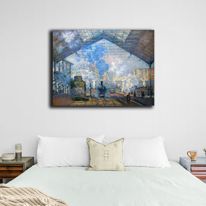 Reproduction Saint-Lazare Station Reproduction Canvas Wall Art Print