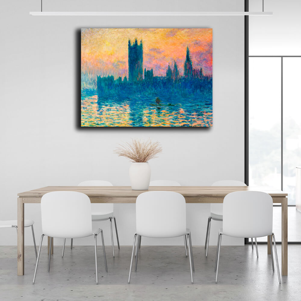 Reproduction London. Parliament Reproduction Canvas Wall Art Print