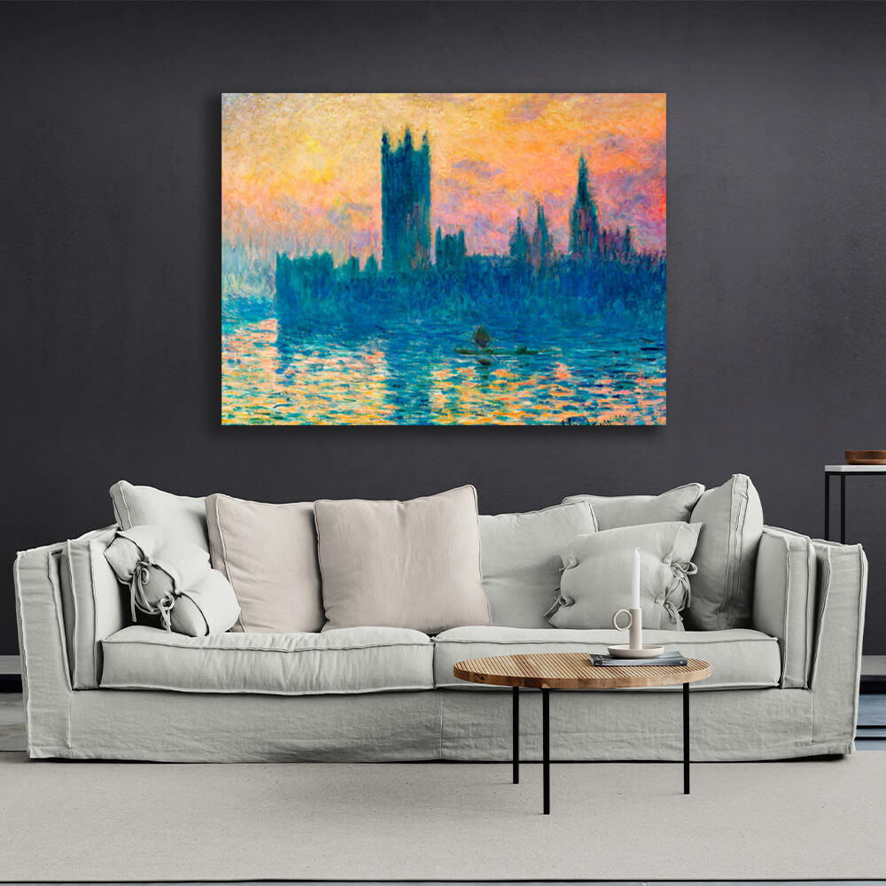 Reproduction London. Parliament Reproduction Canvas Wall Art Print