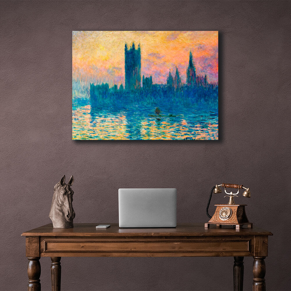 Reproduction London. Parliament Reproduction Canvas Wall Art Print