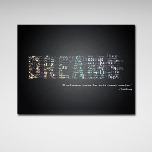 For Dream Motivation Motivational Canvas Wall Art Print