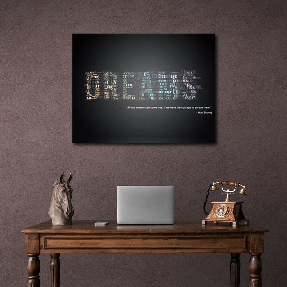 For Dream Motivation Motivational Canvas Wall Art Print