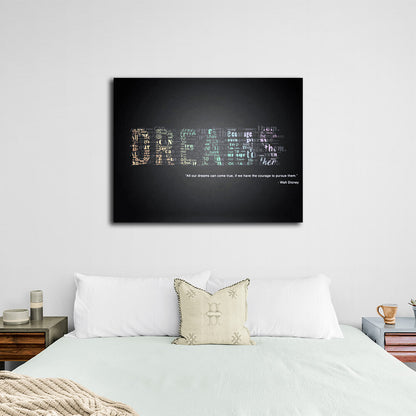 For Dream Motivation Motivational Canvas Wall Art Print